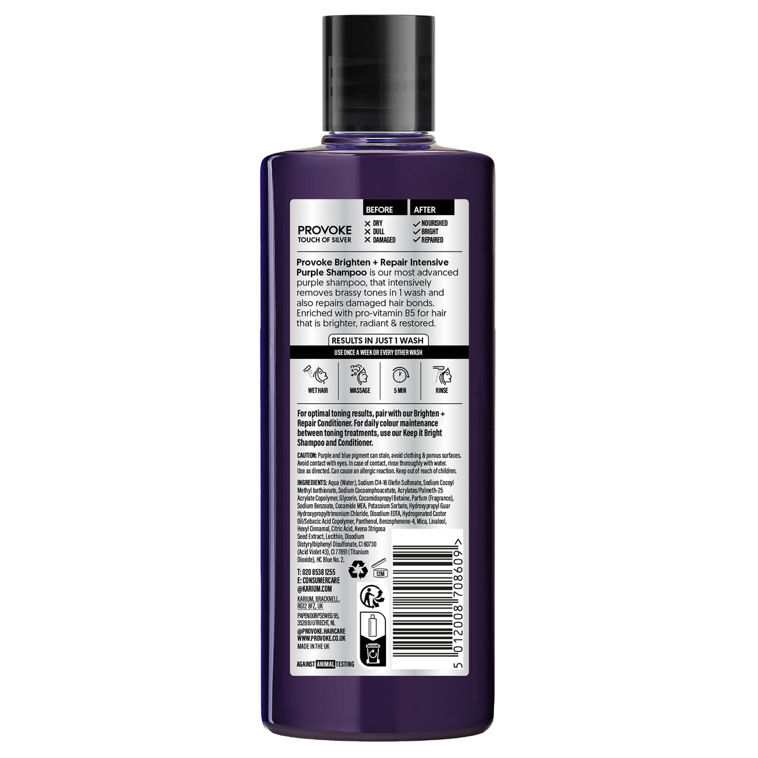 TOUCH OF SILVER ADVANCED BRIGHTEN+REPAIR PURPLE SHAMPOO